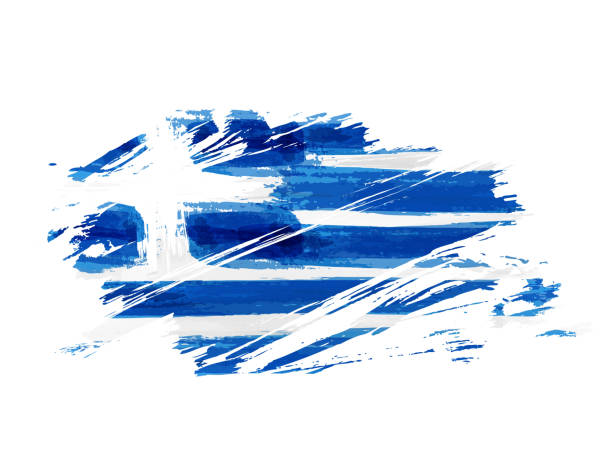 Abstract grunge flag of Greece vector art illustration