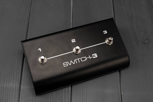 Switcher for effects pedals of a guitar or amplifier Effects pedal switch for guitar and amplifier pedal bin stock pictures, royalty-free photos & images