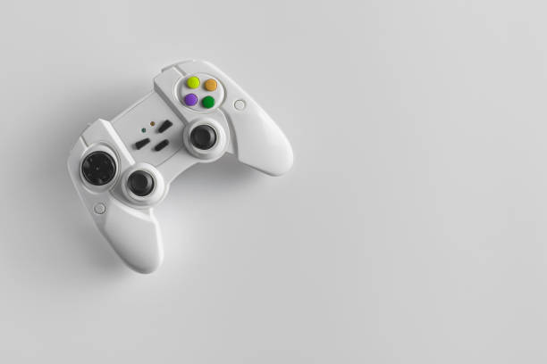 istock White wireless gamepad for playing video games. Joystick or game controller on a white background. 1204917836