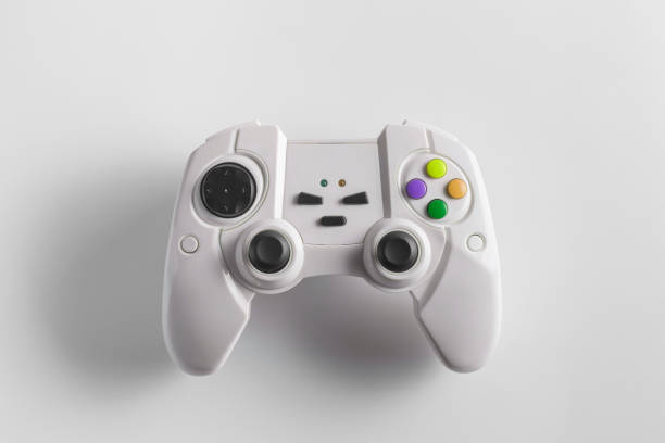 istock White wireless gamepad for playing video games. Joystick or game controller on a white background. 1204918371