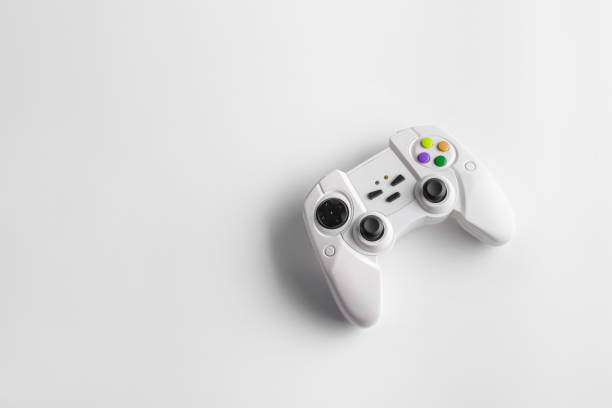 istock White wireless gamepad for playing video games. Joystick or game controller on a white background. 1204919393