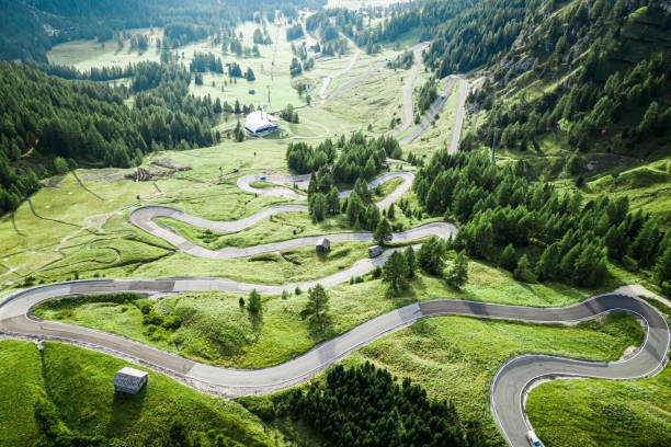 istock Serpentine leading to Passo Gardena in Dolomites 1204920292