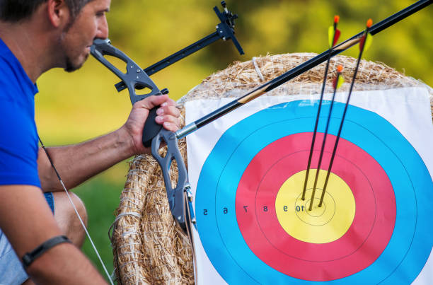 istock Archer. Sportsman practicing archery. Sport, recreation concept 1204921102