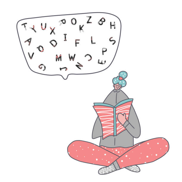 ilustrações de stock, clip art, desenhos animados e ícones de dyslexia concept vector sign with stylized letters - dislexia ilustrações