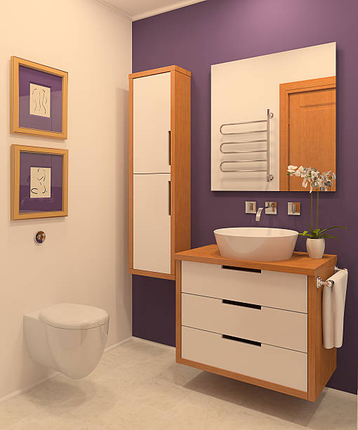 istock A purple and white modern bathroom 120492422
