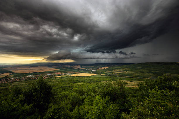 istock Beautifully structured thunderstorm in Bulgarian Plains 1204924255