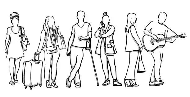 Vector illustration of Young And Vibrant Crowd