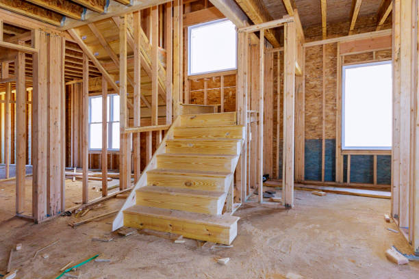 istock Framing beam of new house under construction home framing 1204933234