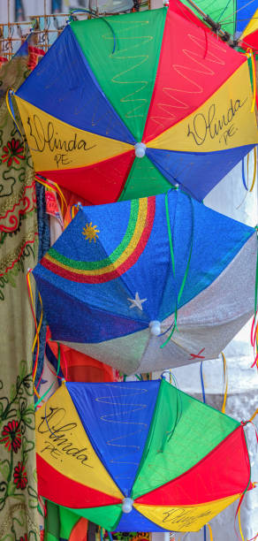 istock Frevo umbrellas from Olinda city 1204937605