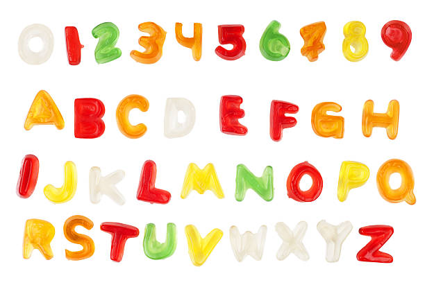 Jelly candy alphabet  gummy candy photos stock pictures, royalty-free photos & images