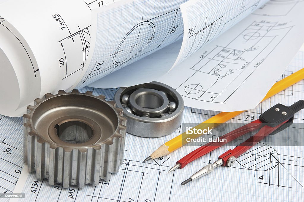 Технический чертеж - Стоковые фото Бизнес роялти-фри