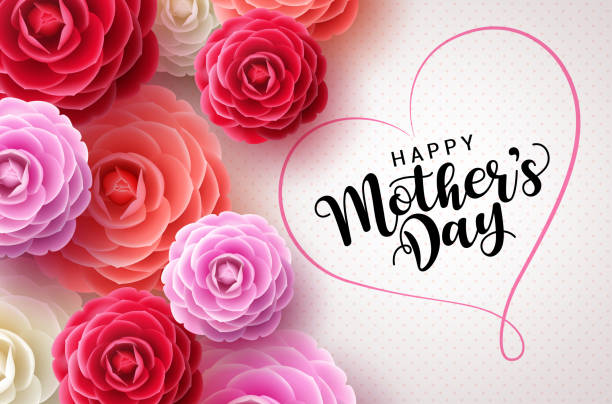 istock Happy mothers day vector greetings card background. Mother's day text 1204947517
