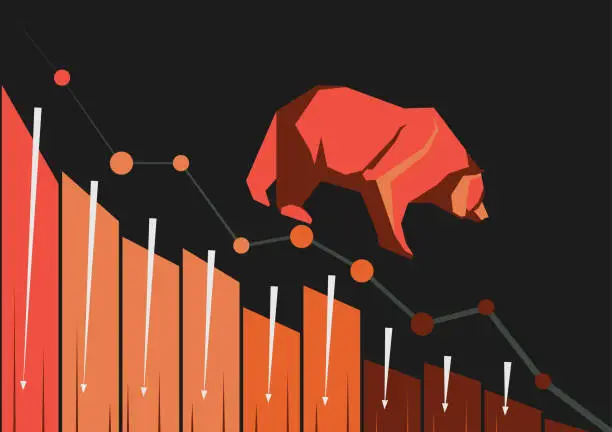 Vector illustration of Bearish Market Trend