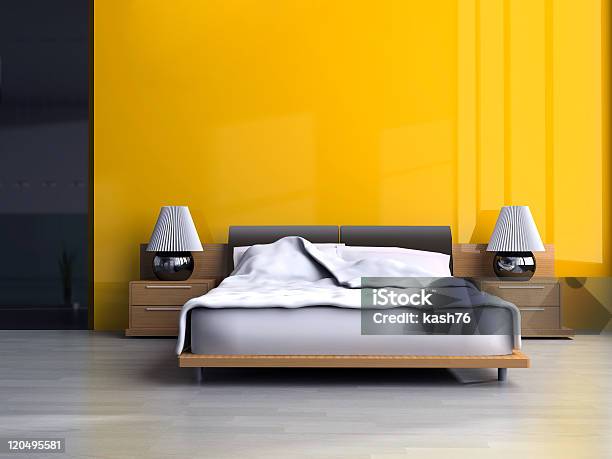 Bedroom Stock Photo - Download Image Now - Bedroom, Yellow, Domestic Room