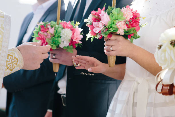 istock Russian Orthodox marriage ritual 1204956490