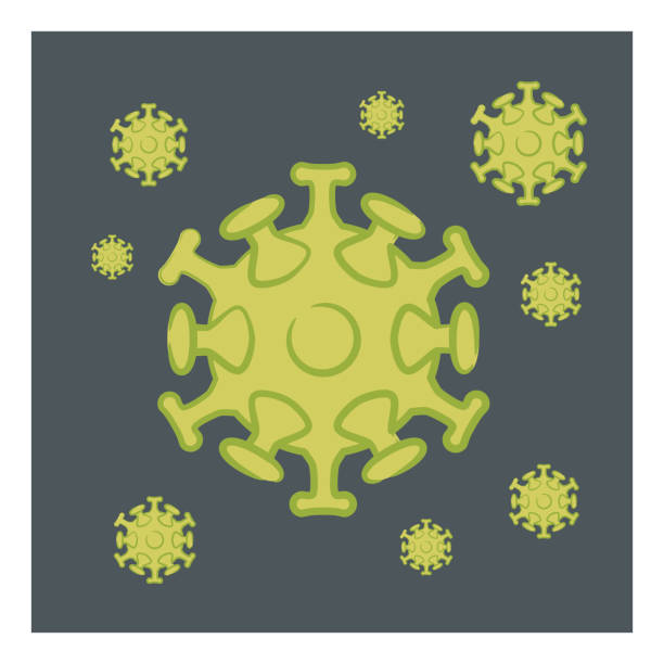 コロナウイルス、ウイルス、細菌、細菌および微生物、ベクターアイコン - magnification cell high scale magnification plant cell点のイラスト素材／クリップアート素材／マンガ素材／アイコン素材