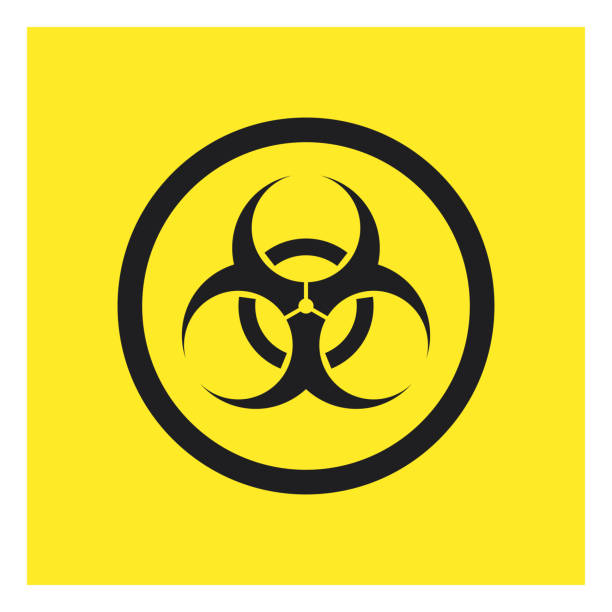 ilustraciones, imágenes clip art, dibujos animados e iconos de stock de signo de símbolo de peligro biológico, icono vectorial - changing form road sign sign yellow