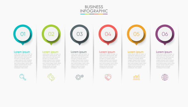 szablon infografiki biznesowej prezentacji - 6 stock illustrations