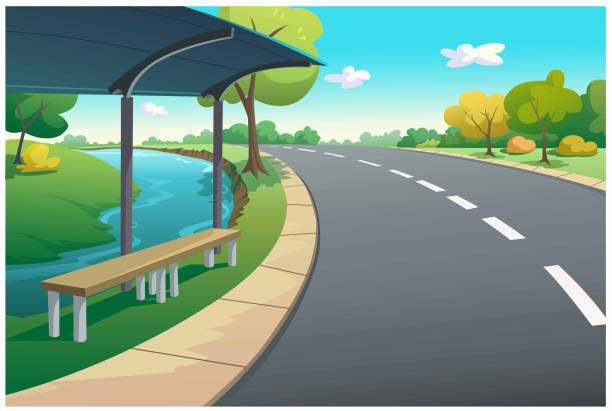 Bus Stop On A Clear Day Stock Illustration - Download Image Now - Bus Stop, Cartoon, Art - iStock Bus Stop On A Clear Day Stock Illustration - Download Image Now - Bus Stop, Cartoon, Art - iStock