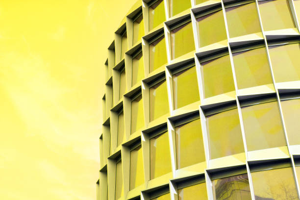 istock Modern architecture duo tone background. Geometric background 1204978576
