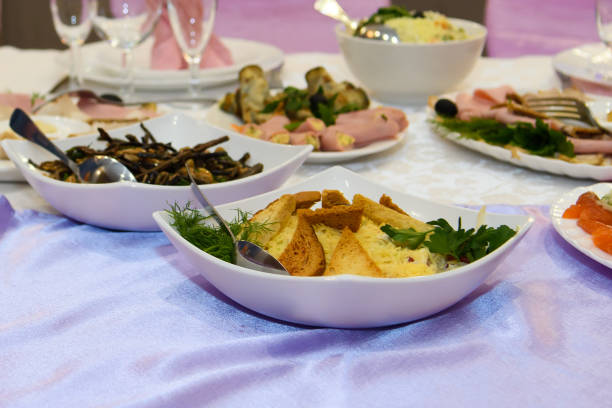 istock Korean salads on the holiday table. 1204979855