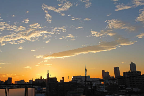 istock Autumn sky at dusk in tokyo, japan. 1204982470