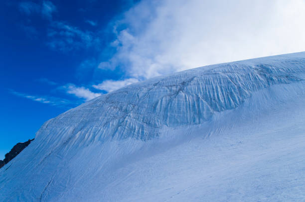 big glacier with snow in the Alps mountains