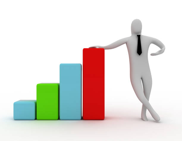 istock 3d white people and  business graph. success concept 1204986549