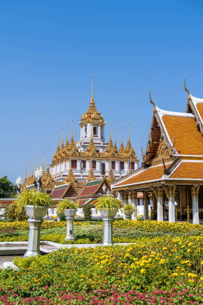 istock Loha Prasat or iron monastery at Wat Ratchanatdaram temple, on Ratchadamnoen avenue, Bangkok, Thailand 1204991752