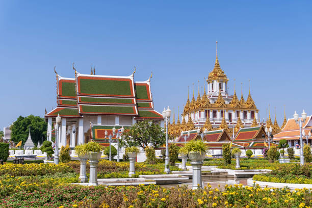istock Loha Prasat or iron monastery at Wat Ratchanatdaram temple, on Ratchadamnoen avenue, Bangkok, Thailand 1204991767