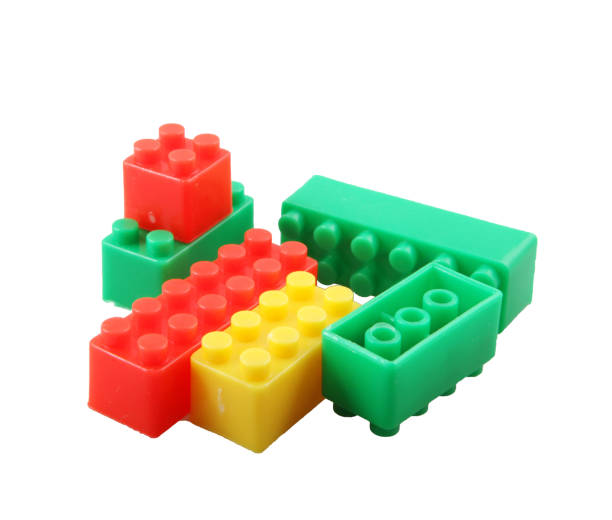 istock Plastic building blocks toys isolated on white background 1204991988