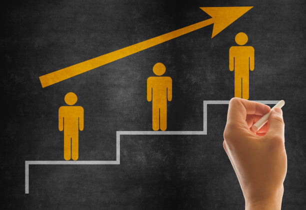 istock Career Concept Stairs on Blackboard 1204993015