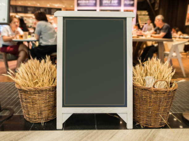 istock Chalkboard in front the shop 1204993539