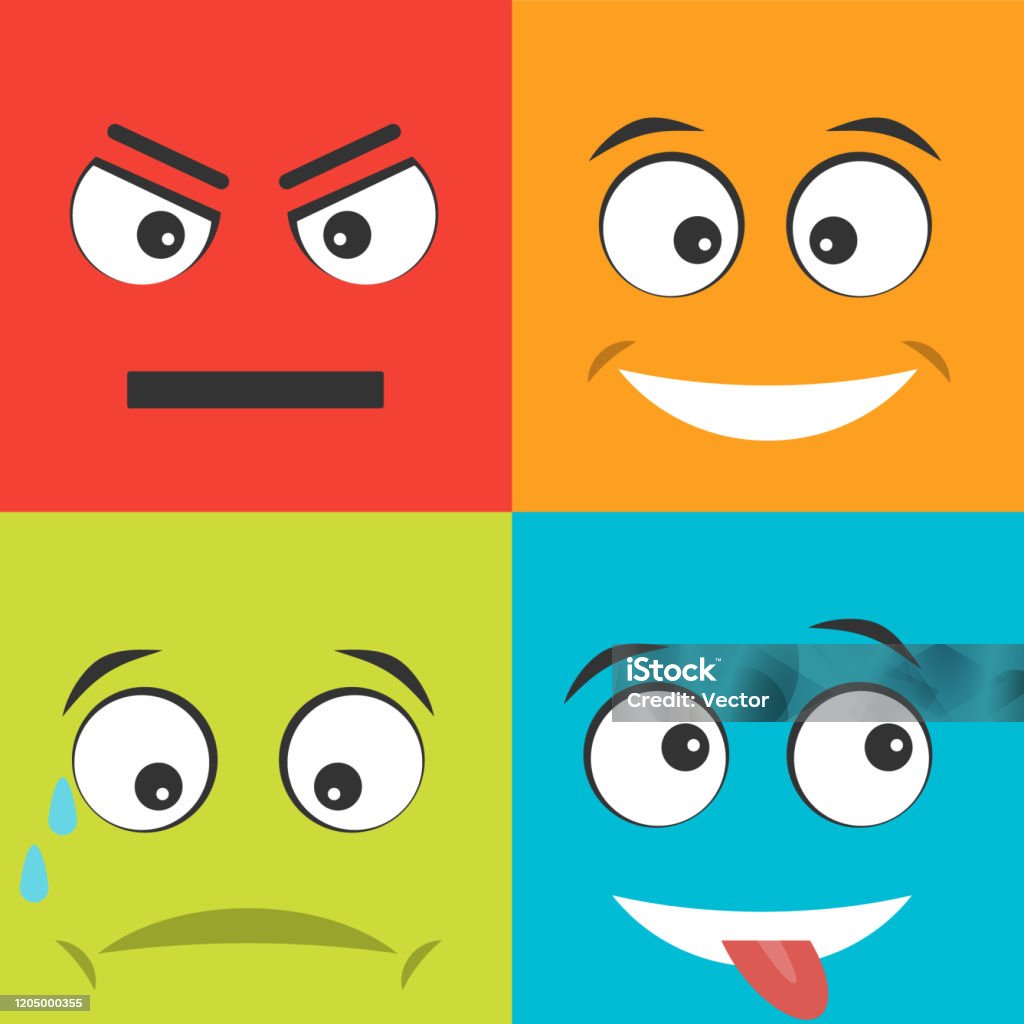 Ilustración de Emoticonos Emociones De Cara De Dibujos Animados Vector  Sonriente De Dibujos Animados Vector y más Vectores Libres de Derechos de  Ojo - iStock