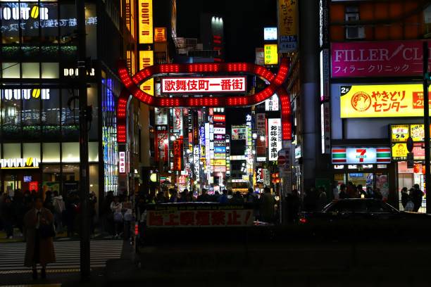 istock Neon lit street in Tokyo 1205007209
