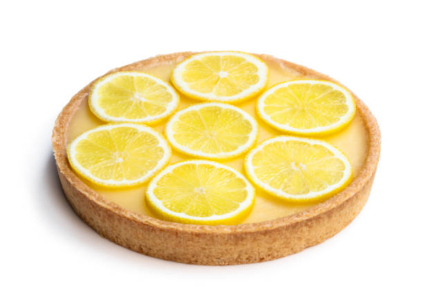 istock Traditional french lemon tart isolated on white 1205009019