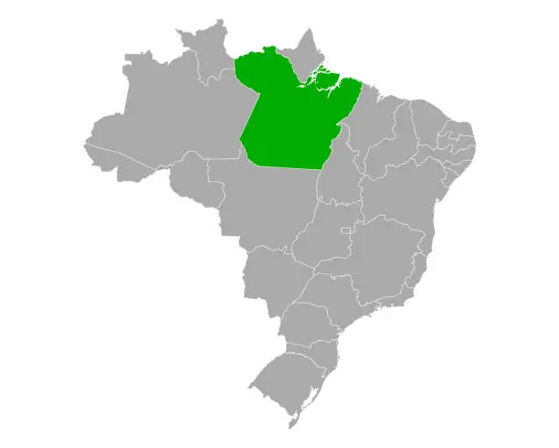 Vector illustration of Map of Para in Brazil