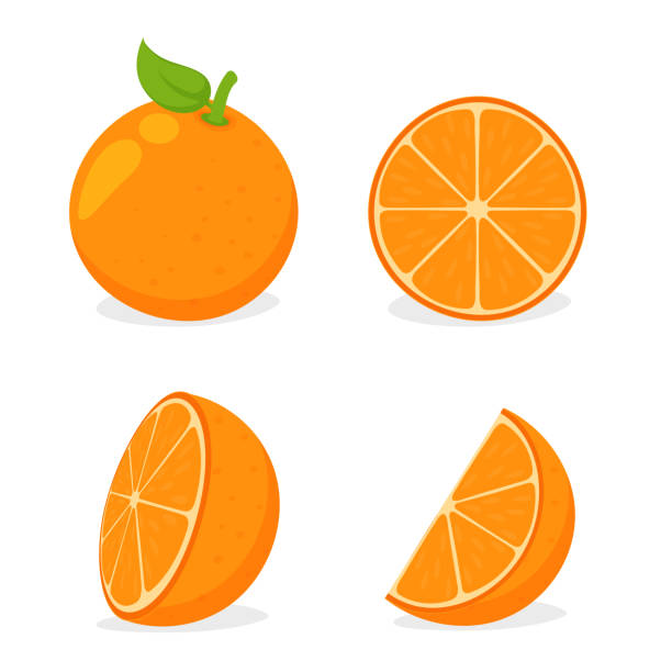 фрукты оранг. апельсины разрезать пополам, а затем выжать апельсиновый сок изолированы на белом фоне. - isolated on white orange juice ripe leaf stock illustrations