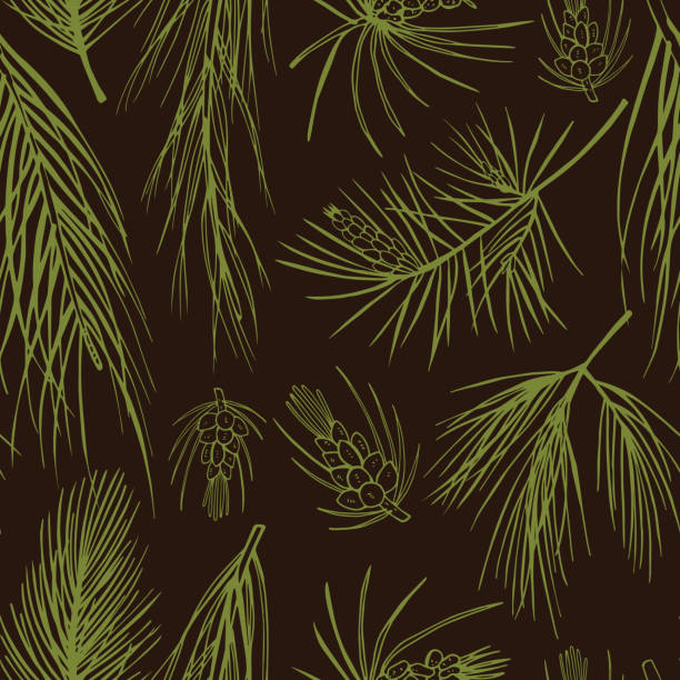 Vector  seamless pattern with Christmas plants Vector  seamless pattern with hand drawn Christmas plants 2655 stock illustrations