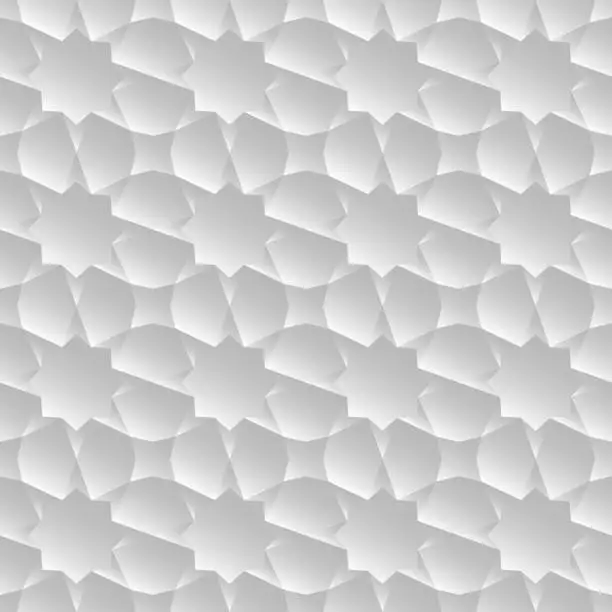 Vector illustration of Abstract White Gradient Colored Polygonal Hexagon Background.