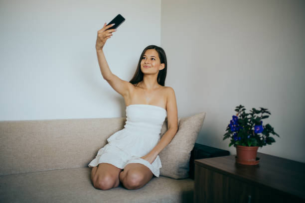 istock Self-portrait at home 1205026481