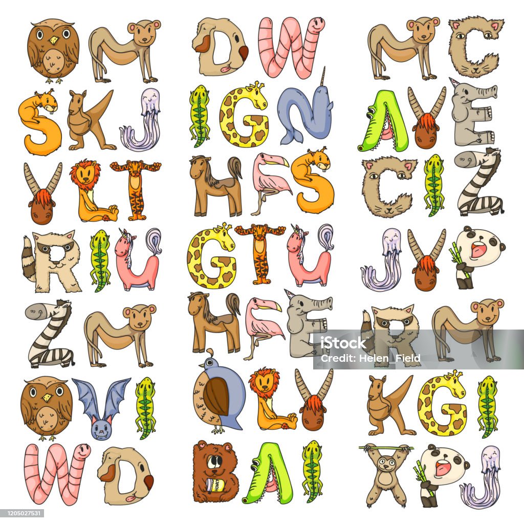 Bảng Chữ Cái Động Vật Bảng Chữ Cái Sở Thú Chữ Từ A Đến Z Hoạt Hình ...