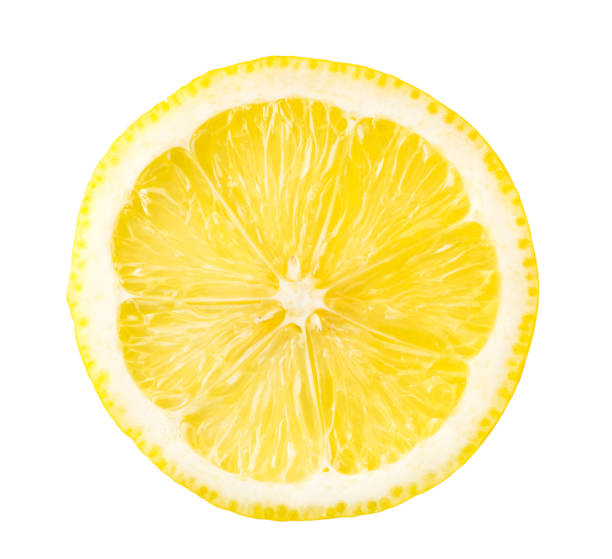 istock Lemon slice close-up top view. Isolated 1205031980
