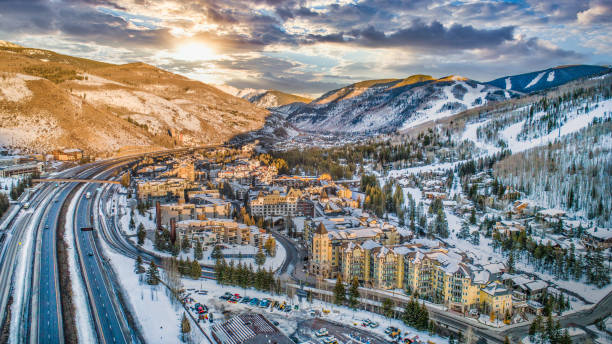 istock Vail, Colorado, USA Drone Skyline Aerial 1205033767