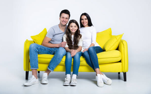 istock Yellow couch for our home. 1205038590