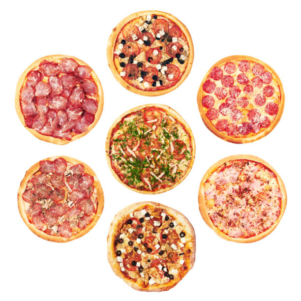 istock Set of Pizza on a white 1205039148