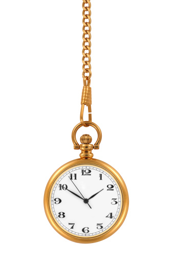 Open Gold Pocket Watch  With Hands Cut Out