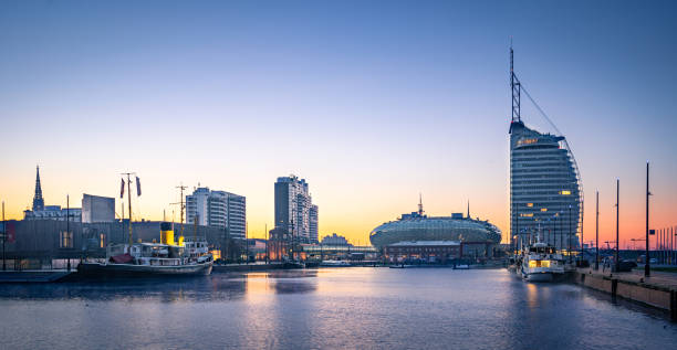 Early in the morning in Bremerhaven on the North Sea coast.