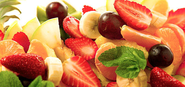 Fruit assortment background stock photo