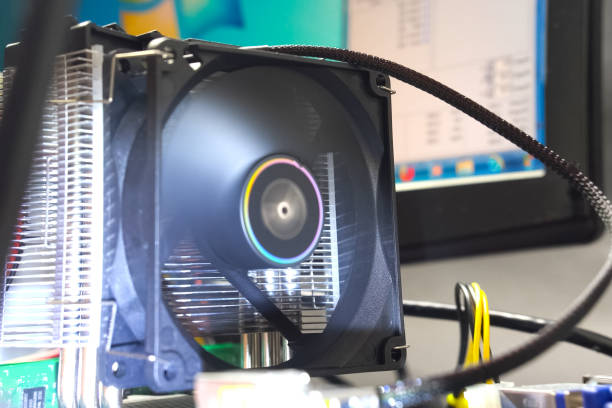 istock CPU cooling system. Cooler with radiator on the motherboard. 1205041779